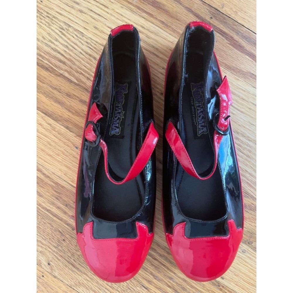 Funtasma Black and Red Devil Flats with Buckle Size 7